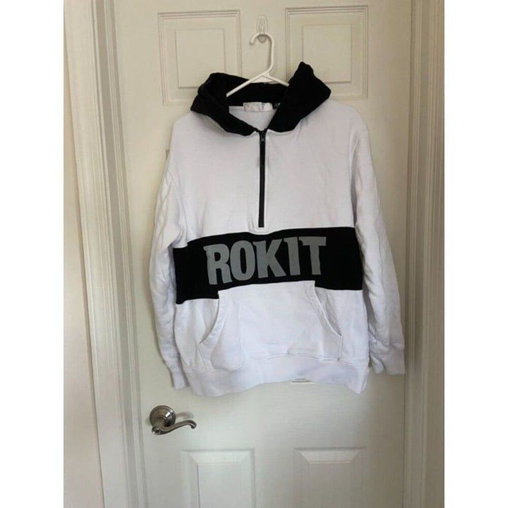Rokit White and Black Sweatshirt (Large)